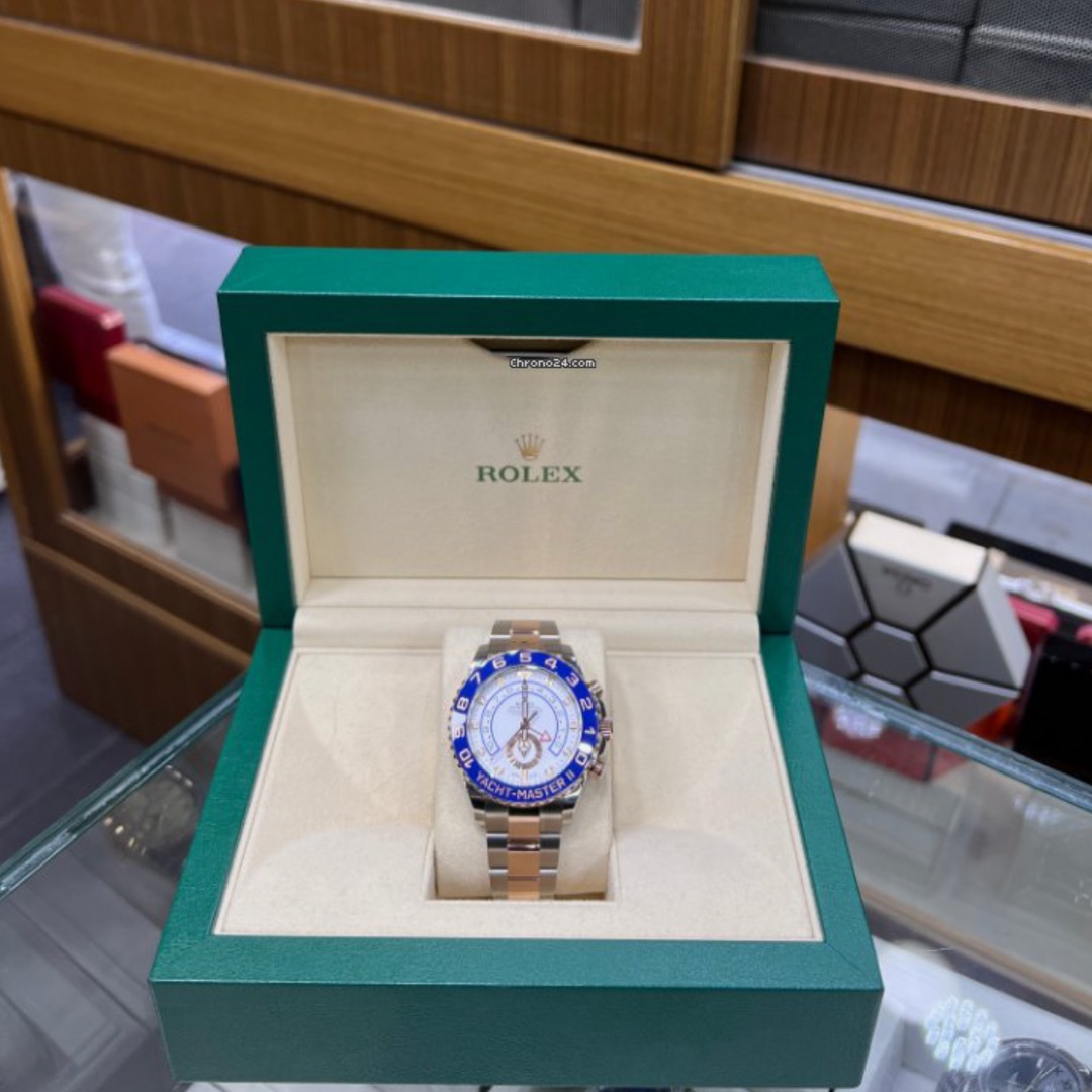Rolex Yacht-Master II White Dial Gold Steel Bracelet $28,500.00