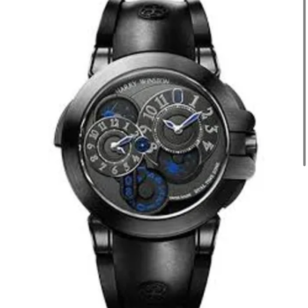 Harry Winston Dual Time Skeleton Dial Crocodile Skin Bracelet TKB