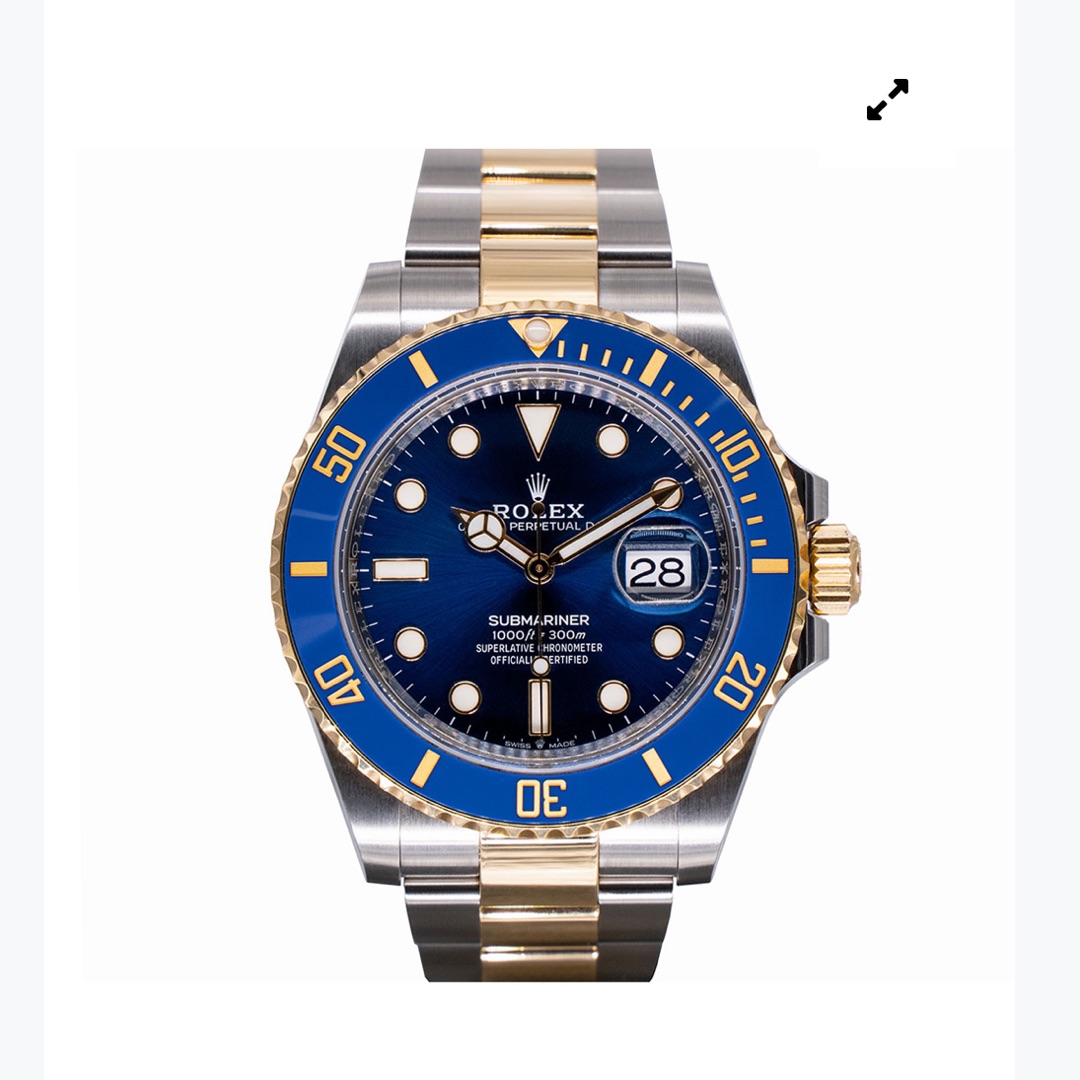 Rolex Submariner Blue Dial Gold Steel Bracelet $19,065.78$ - Winder