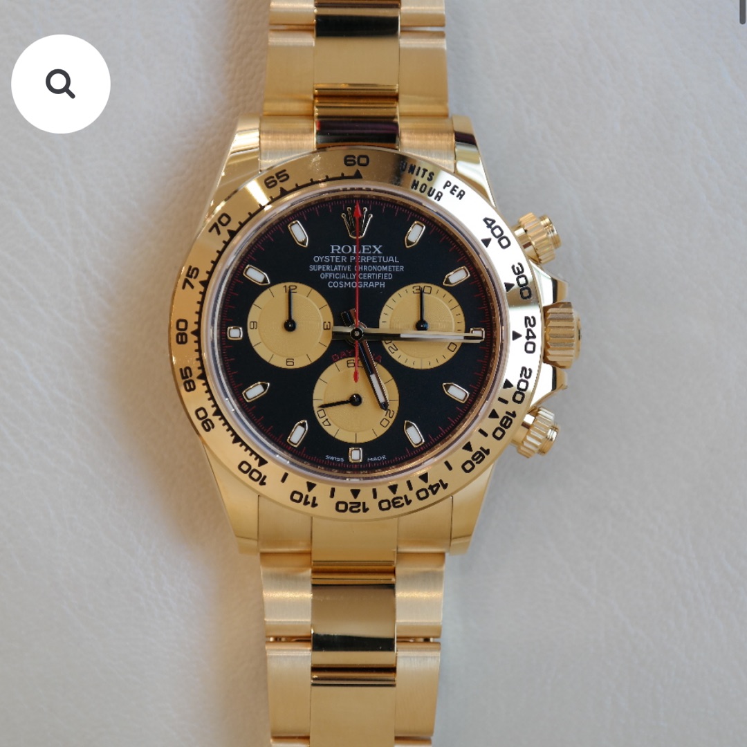 Rolex Daytona Cosmograph Black Dial Yellow Gold Bracelet ZVY-652