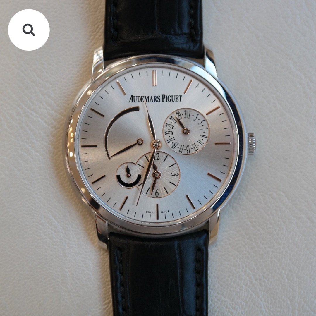 Audemars Piguet Jules Audemars Silver Dial Crocodile Skin Bracelet