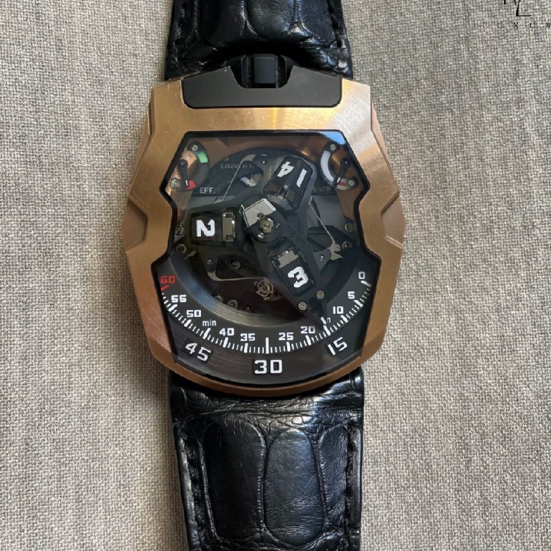 Urwerk UR-210 Skeleton Dial Crocodile Skin Bracelet VUP-223 - Winder