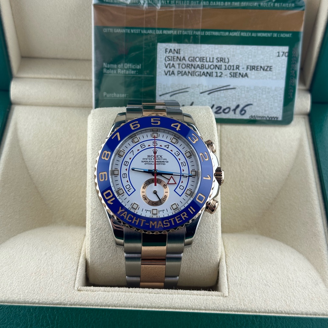 Rolex Yacht-Master II White Dial Gold Steel Bracelet $18,450.00