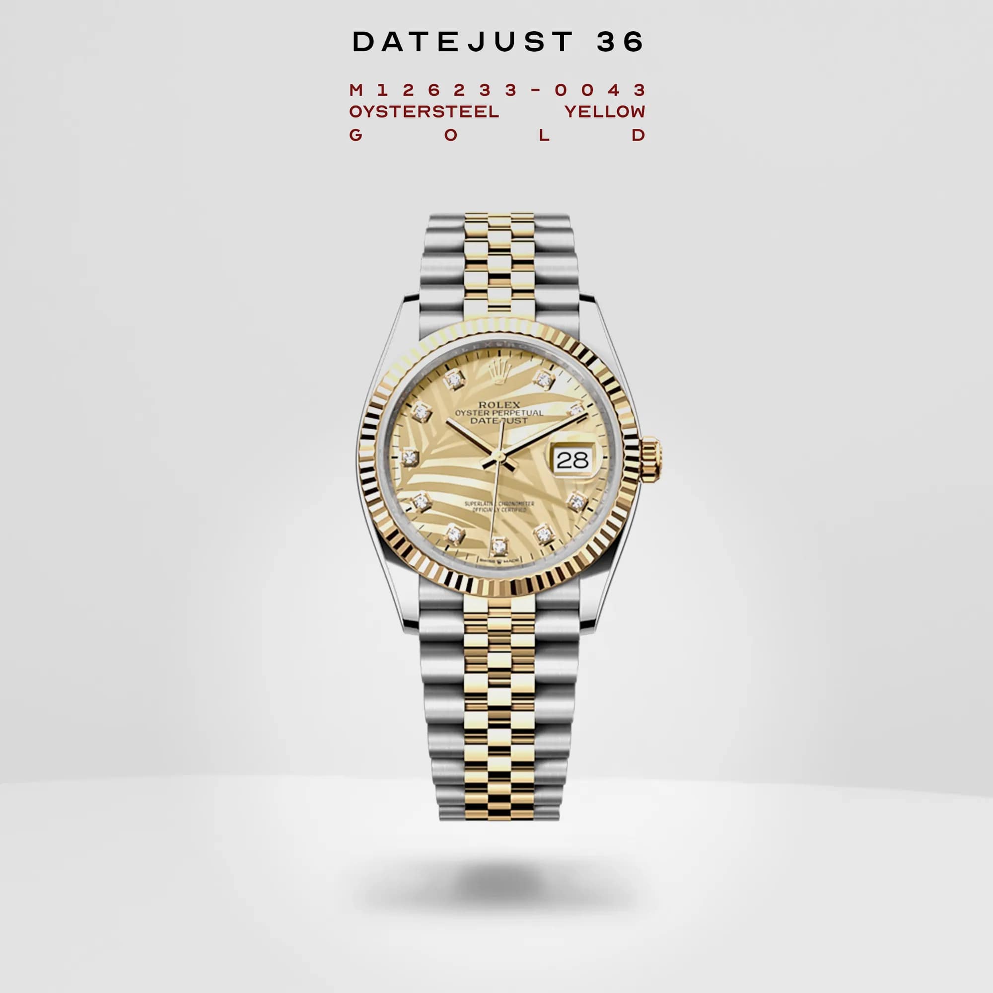 Rolex Datejust 36 Gold Dial Gold Steel Bracelet XDU-399 - Winder