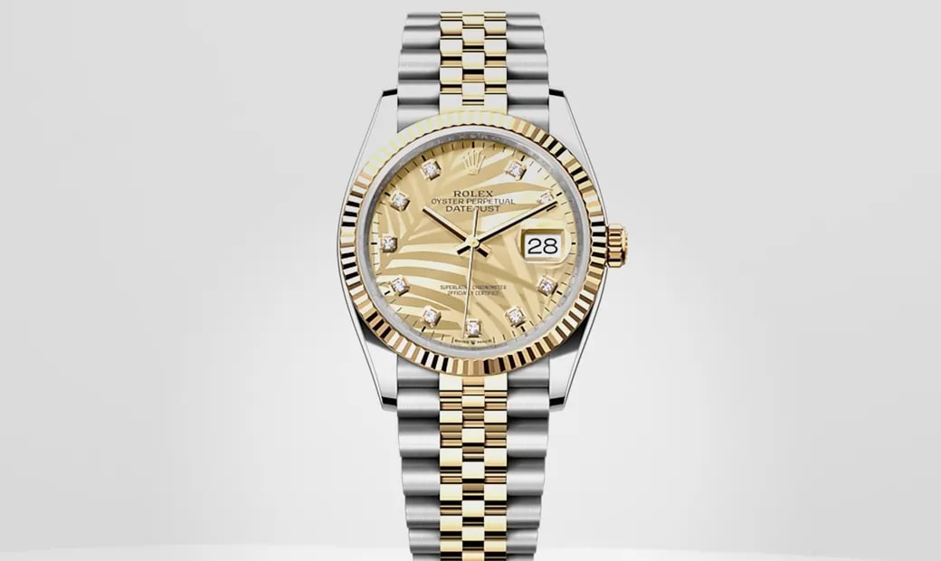 Rolex Datejust 36 Gold Dial Gold Steel Bracelet XDU-399 - Winder