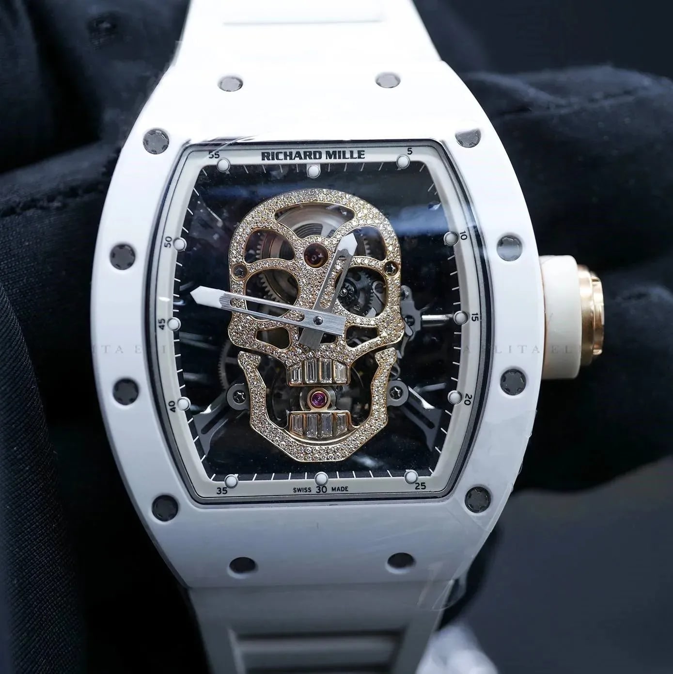Richard Mille RM 052 TOURBILLON SKULL Transparent Dial Rubber