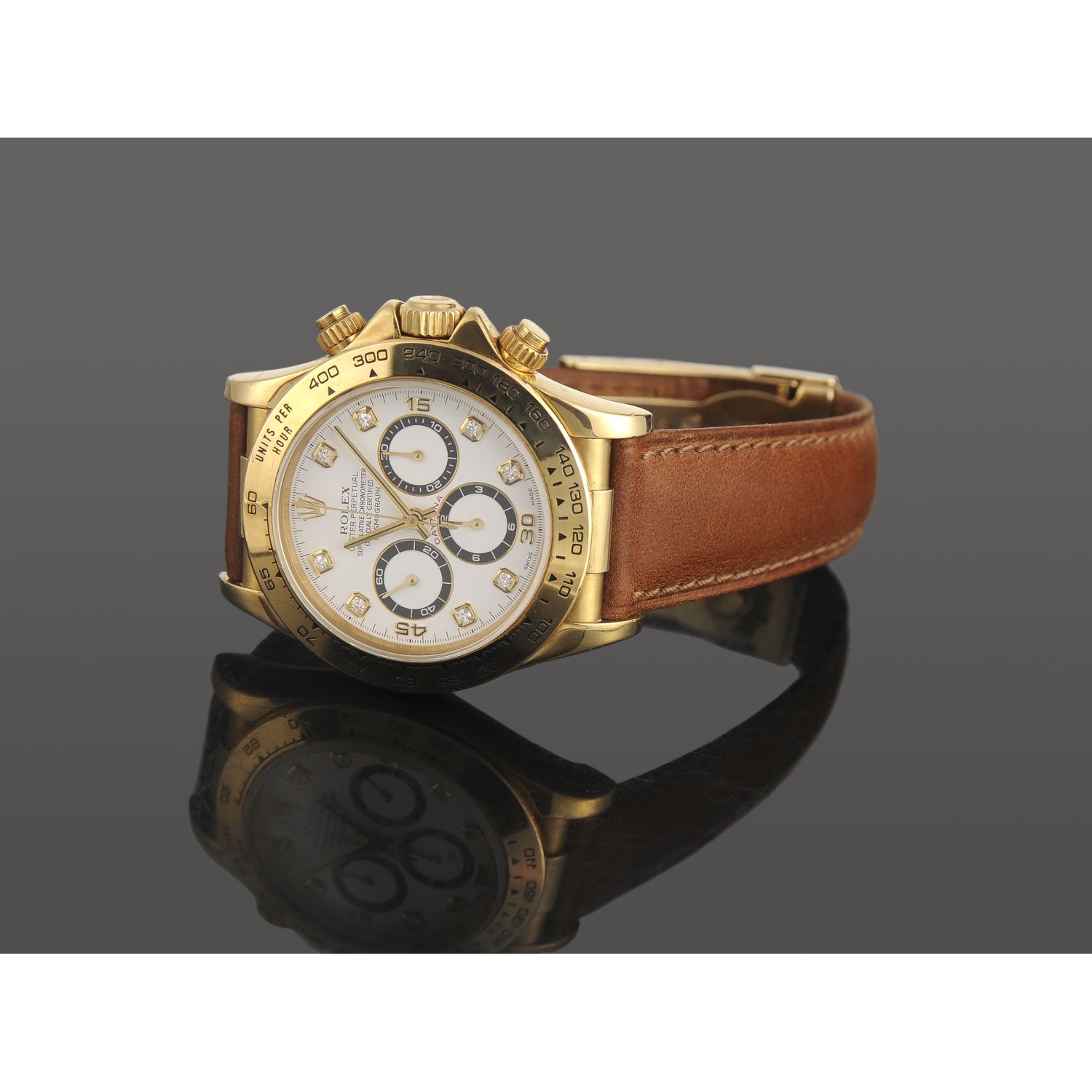 Rolex Daytona White Dial Crocodile Skin Bracelet $34,356.88$ - Winder