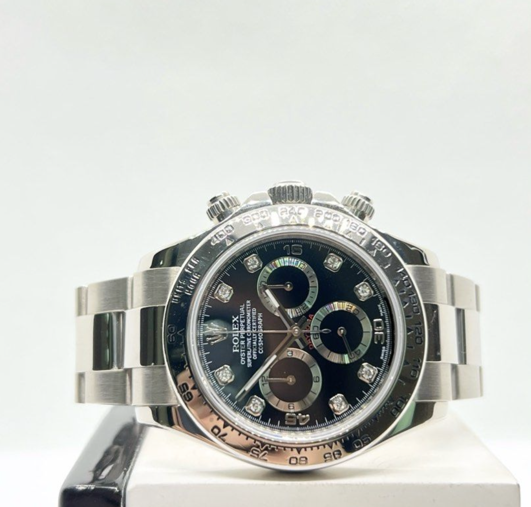 Rolex Daytona Black Dial White Gold Bracelet $37,500.00$ - Winder